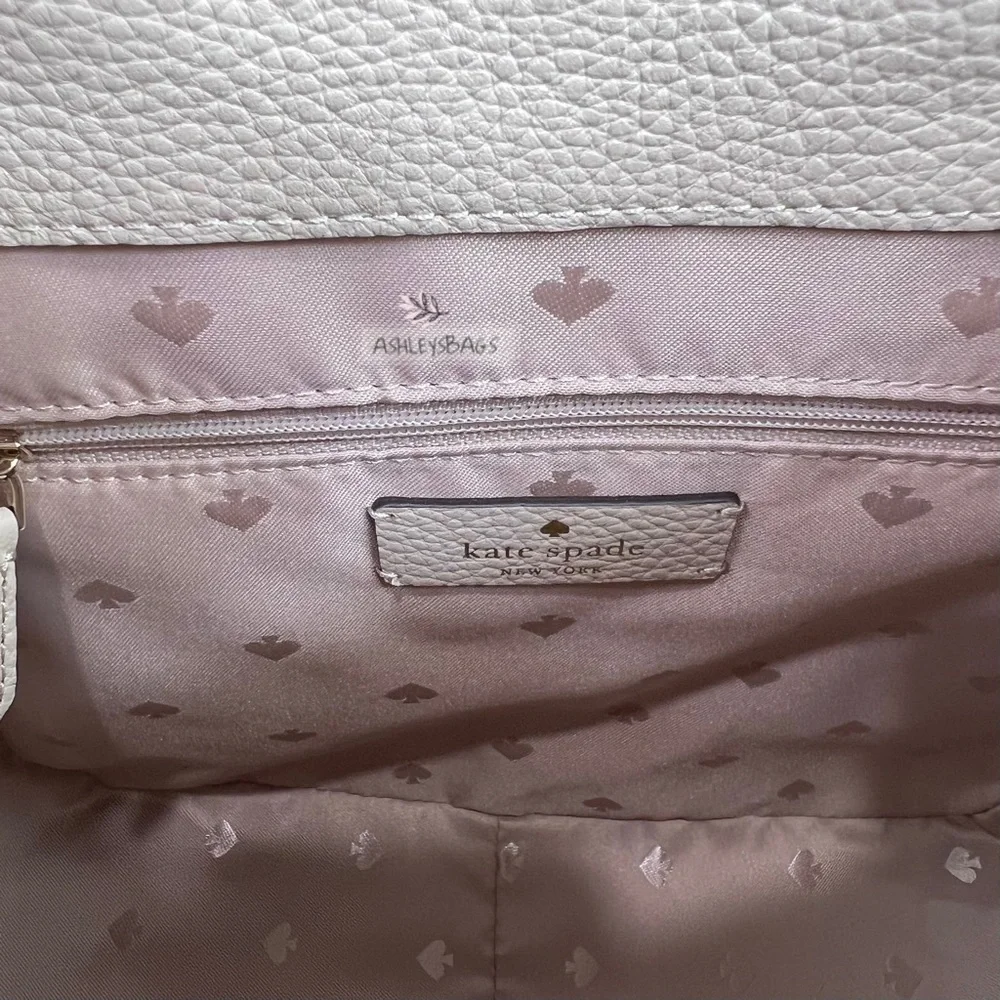 Kate Spade Leila Medium Flap Backpack Faux Shearling In Light Sand